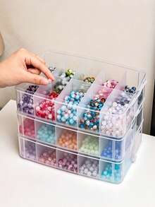 Storage Box With Lid And Handle; Storage For Holiday Decorations, Jewelry, Sewing Supplies, Jewelry-Making Components, And Hardware Accessories; Office Supply Organizer; Gift For Craft Enthusiasts; Valentine's Day, Christmas, Or Halloween Gift. - Multicolor - View 7