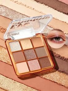 USHAS 9 Colors Eye & Face Palette, Eyeshadow Blush Highlighter 3-In-1 Makeup Palette, Matte Shimmer Sparkle Highly Pigmented Waterproof Long-Lasting - #03 Cool Taupe - View 7