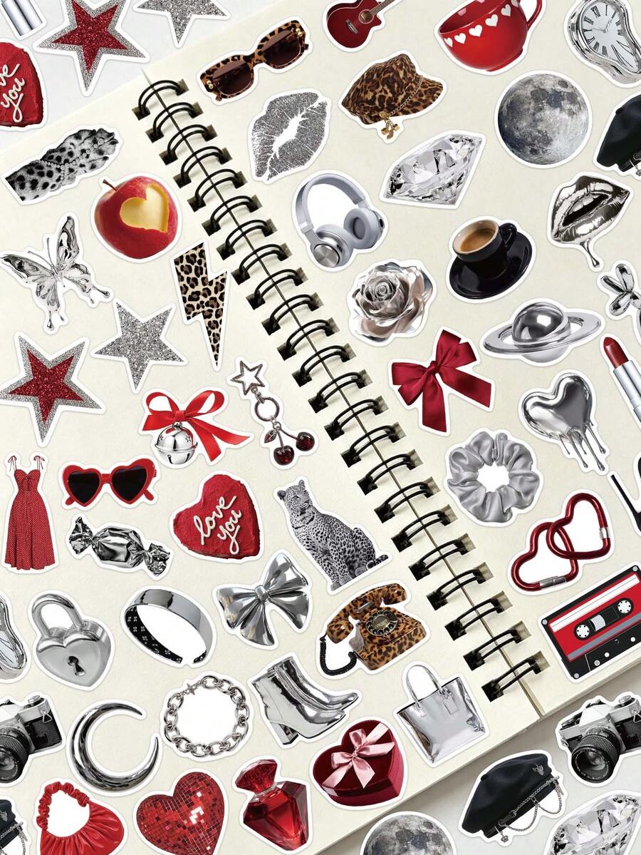 50PCS, The Silver Millennium Mobile Phone Stickers, PVC Material, Scrapbook Supplies, Creative And Aesthetic Design Sticker, Suitable For Mobile Phone Cases, Tablets, Laptops, Suitcases, Cars, Notebooks, Helmet, Guitar, Skateboard, Storage Box, Computer, - Multicolor - View 1