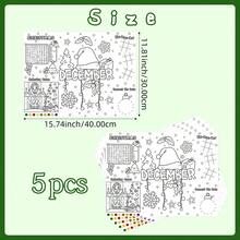 5pcs Christmas Coloring Mats Large Painting Coloring Doodle Cards Holiday Gift - Christmas - View 6