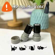 Cute Black Cat Stamp, Tilted Neck Black Cat Stamp, No Ink Included, Can Be DIY With Other Colors, Suitable For Self-Entertainment And Small Gifts For Friends And Partners - Multicolor - View 1
