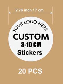 3-10cm Customized Personalized Waterproof Round Stickers For Business Logo, Suitable For Various Occasions, Photos, Images, Labels, Custom Logo Stickers, Circle Label Stickers, Custom Sticker Logos, Thank You Sticker - White - View 12
