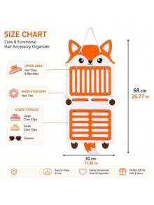 1pc Cat/Dog/Deer/Fox Animal Felt Hair Accessory Storage Bag, Cartoon Fun Hair Clip And Headband Organizer Bag, Home Decor Storage Bag, Suitable For Wardrobe, Bedroom, Vanity And Closet - Multicolor - View 6