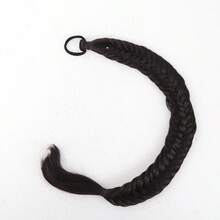 Nova Peruca Estilo Chinês para Maquiadores, Trança de Espinha de Peixe da Noiva Xiuhe, Cabelo Trançado Qipao, Acessório de Cabelo com Trança Torcida Feito à Mão Pré-Pronto - Preto - Visão 3
