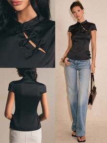 Hanfu Tops - Black - View 10