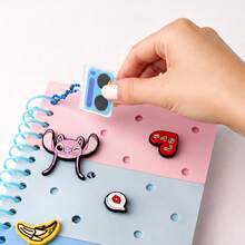 MINISO Disney Stitch & Angel Mickey DIY Notebook,Removable Charms And Stickers, A5 Lined Journal, Cute Cartoon Themed Diary, Portable Travel - A5 - View 6