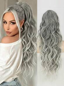 Ponytail Extension, Claw Clip Ponytail Extensions Long Wave Black Ponytail Extensions For Women Synthetic 26 Inch Hairpiece For Daily Use - Multicolor - View 15