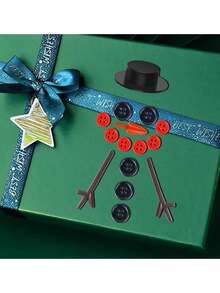 36pcs DIY Christmas Snowman Handmade Button Set, Includes Carrot Nose Buttons, Black Magician Hat Buttons And Pine Tree Buttons, Suitable For Christmas Party Decoration - Multiple Styles - View 10