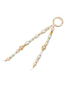 1pc Teen Girls Ocean‑Style Faux Pearl Beaded Keychain, Starfish & Flower Charm Key Ring, Sweet Aesthetic Bag Pendant Accessory For Youth - Multicolor - View 9