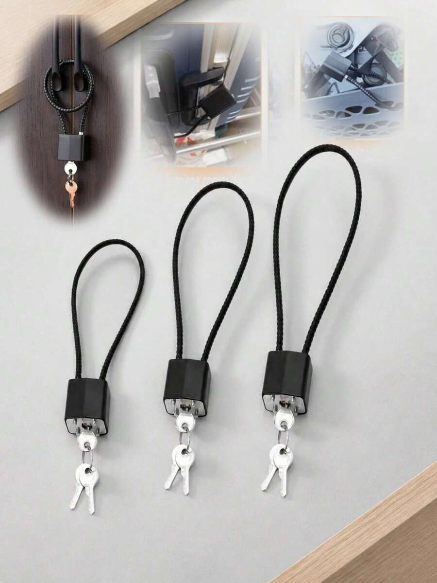 1pc Heavy Duty Steel Cable Lock | Waterproof & Rust-Proof Security Padlock, Suitable For Helmet, Luggage, Gym Locker | Flexible Multi-Purpose Combination Lock | Dorm & Travel Essential - Multicolor - View 1