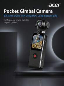 Acer S360 HD Action Camera With Image Stabilization, Handheld Cycling Camera, Vlog Rotating Lens, Black Touchscreen Standard Edition - View 1