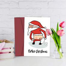 1pc Funny Santa Claus Greeting Card With Envelope, Holiday Blessing Card, Suitable For Anyone, Christmas Celebration Card, Perfect Gift For Friends And Family - A - View 5