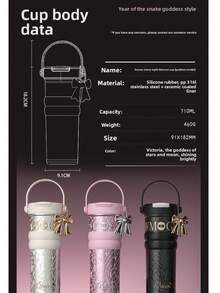 710ml Stainless Steel Metal Water Bottle With Straw And Leak-Proof Lid, Suitable For Hot And Cold Coffee Drinks - Multicolor - View 11