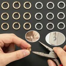 400pcs/600pcs/800pcs/1000pcs KC Golden+White K DIY Connector Rings, Includes Multiple Sizes Jump Rings, Round Single Loop, Suitable For DIY Jewelry Making, Bracelets, Anklets, Beaded Accessories, Pendant Necklace Connectors, Bag Chain Connector Rings, Open Jump Rings, Earring Dangle Open Loops, DIY Handmade Jewelry Accessories Making Materials - Jump Ring - View 8