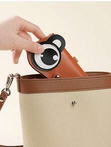 Panda Shaped Soft Leather Glasses Case, Portable Glasses Clip,Glasses Bag Decoration, Protective Cover, Fashion Glasses Storage Box With Buckle And Strap - Multicolor - View 5