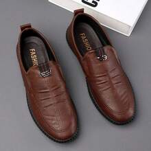 Mocasines de hombre, zapatos de negocios casuales de hombre modernos, cómodos y antideslizantes, zapatos casuales de negocios de hombre. - Marrón - Ver 1