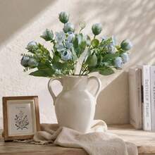 1 Bunch Artificial Spring Flower Buds Bouquet Home Decor Living Room Hotel Dining Table Decoration Fake Flowers - Baby Blue - View 4