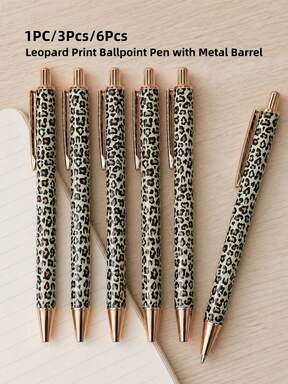 1 Stück/3 Stück/6 Stück süßes Leopardenmuster neutrales Tintenstift-Set, Druckdesign, exquisiter Damen-Kugelschreiber, lustiger minimalistischer bedruckter Kugelschreiber, geeignet für Tagebuchschreiben und Geschenke, schöner Stift als Geschenk, Büro-Schul-Tagebuchstift, Hochzeit, Valentinstag Geschenk, Thanksgiving Geschenk, Abschluss Geschenk.