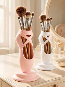 Ballet Shoe Shaped Makeup Brush Holder, Combines Pen Holder And Makeup Brush Storage Function, Multi-Functional Multi-Purpose Storage Box, Room Home Decor, Modern Desktop Decoration, Suitable For Dance Studio, Bedroom And Vanity, Perfect Gift For Ballet Dancers And Dance Enthusiasts - Multicolor - View 2