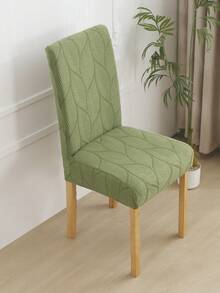 Beige Style Chair Covers Dining Chair. Simple Plant Print. For Hotels And Home Use - Green - View 1