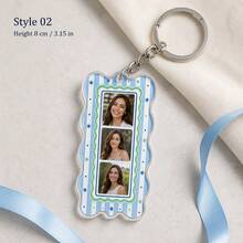 1pc Custom Personalized Photobooth Style Keychain, Custom Photo Couples Keychain, Besties Photo Keychain, Gift For Boyfriend, Besties Gift - Pink - View 16