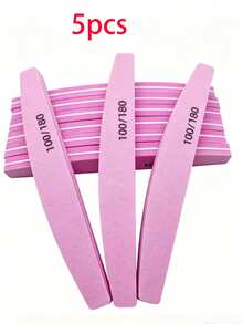 10/5PCS/1PC Purple/Pink Multi-Specification Sponge Nail File Set, Sponge Nail Polisher Soft And Durable, Easy To Grip, For Filing And Polishing Nails - Multicolor - View 10