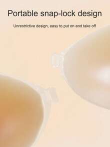 1/10pcs Seamless Invisible Silicone Adhesive Push-Up Bra, Strapless Backless Bra, Reusable Waterproof Nipple Covers, Suitable For Wedding, Evening Dress, Party Outfit And Daily Wear - Thin style - View 4