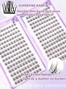 MEM 280pcs Lash Cluster Extension Kit Features Slender, Elongated Lashes And Includes Essential Tools-Lash Bond, Glue Remover, And Tweezers. It Is Perfect For Beginners, Making It Easy To Achieve Salon-Quality Results With A DIY Application At Home. - Black - View 10