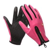 Simple And Casual Full-Finger Fleece-Lined Winter Gloves, Featuring Side Zipper And Decorative Tag Details. Touchscreen Compatible, Windproof And Warm, Suitable For Outdoor Sports And Daily Commuting. Winter Gloves, Cycling Gloves. - Multicolor - View 14