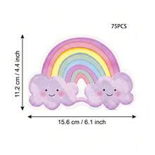 Rainbow Cloud Shaped Paper Napkins, Pastel Rainbow Disposable Napkins For Baby Shower, Birthday Party, Rainbow Theme, Unicorn Party, Table Decorations - Rainbow - View 10