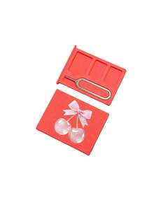 Bowknot Cherry Print Card Holder, SIM Card Pin Slot, Comes With SIM Card Pin, Cherry Print Portable SIM Card Storage Box, Phone Card Holder, SIM Card And SD Card Storage Box, Travel Storage Box, Compact And Lightweight, Anti-Loss And Durable, Anti-Drop And Durable, Suitable For Smartphones, Tablets And Other Devices, Can Store SIM Card/SIM Card Pin, Ideal Choice For Storing Backup SIM Cards When Changing Phone Numbers, Also A Great Gift. Suitable For Back To School Season, Back To School Season, Teacher's Day. - Multicolor - View 13