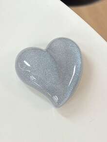 Autumn/Winter New Glitter Solid Color Heart-Shaped Phone Airbag Stand, Retractable Phone Support Stand, Desktop Phone Holder - Multicolor - View 13