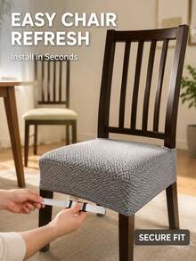1pc/5pcs Non-Slip Dining Chair Cover, Soft Plaid Pattern, Elastic Chair Cover, Suitable For Office And Home Chairs, Beautiful High Elastic Soft, Can Replace Old Surface, Protects Chair, Aesthetic Home - Multicolor - View 3