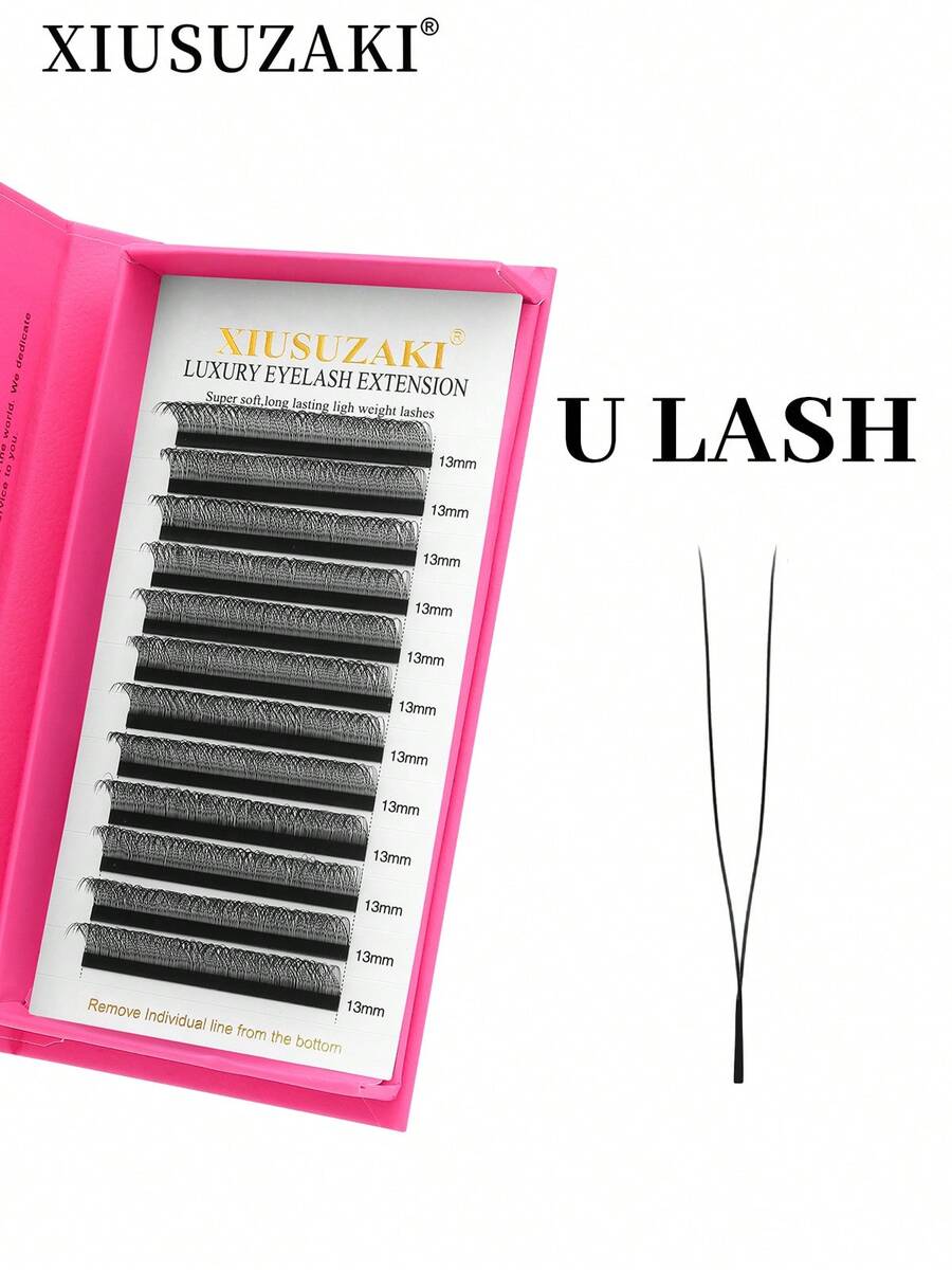 XIUSUZAKI 12 Rows U-Shaped False Eyelashes C/D Curl 0.07mm Ultra-Fine 1D YY Lash Extensions Lightweight Pre-Made Lash Clusters Natural Soft Single Lashes - View 1