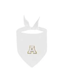1pc Personalized White Pet Scarf Featuring Letter Designs-A Great Gift And Pet Accessory. Choose A Backpack Customized With Your Furry Friend's Initial; It Is Perfect For Hiking, Camping, Traveling, And Park Walks With Small To Medium-Sized Pets. - White - View 15