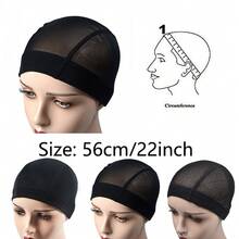 1pc Mesh Dome Style Wig Cap Mesh Weaving Cap Hair Net Elastic Nylon Breathable Mesh Wig Cap For Making Wigs With Adjustable Elastic Band Wig DIY Making Accessories - View 4