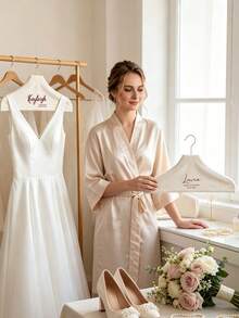 Personalized Hanger Covers, Customized Wedding Non-Slip Dress Hanger Covers, Customized Name Hanger Covers, Wedding Bride & Bridesmaid Memorial Gifts - Multicolor - View 3