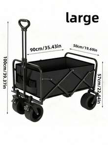All‑Purpose Foldable Outdoor Camping Trolley, Collapsible Pull‑Along Wagon Cart With Solid Reinforced Wheels, High‑Capacity Utility Handcart For Picnic, Grocery‑Shopping, Backyard And Beach Use, Three Optional Sizes . - A - View 15