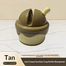 1pc Cute Ice Cream Shaped Strong Suction Cup Quick Home Kitchen Knife Sharpener, Portable Non-Slip Sharpening Tool - Multicolor - View 10