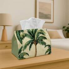 1pc Vintage Tissue Box, Simple Tropical Artwork - Palm Tree Series, Durable Polyester Material, Perfect For Kitchen, Living Room, Bedroom, Bathroom, Vehicle - Bathroom Decor | Fun Design | Durable Polyester, Tissue Box - Multicolor - View 8