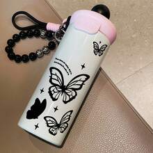 1PC 600ML Simple Leopard Print, Personalized Leopard Print, Stylish Leopard Pattern Stainless Steel Thermal Cup, Dual-Use Coffee Cup, Portable Straw Cup, Lanyard Thermal Cup, Suitable For Office, Home, Gift Recommendation, Coffee/Milk/Tea - Multicolor - View 14