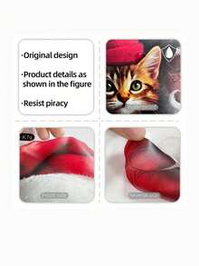 Christmas Window Stickers, Santa Claus & Cute Cat Peeking Out Window Decals, Removable Snowflake Static Wall Stickers, Glass Window Door Home Party Decorations - Red and White - View 4