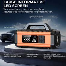 Car Jump Starter With Air Compressor, Portable 4-In-1 Emergency Battery Booster & Tire Inflator, Digital Display, Power Bank, LED Flashlight For Car, SUV & Motorcycle, 14.8V 2500mAh - Wireless - View 5
