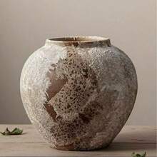 Jingdezhen New Chinese Wabi-Sabi Style Ceramic Vase Decor, Mottled Rustic Coarse Pottery Jar, Entryway TV Cabinet Decoration - Porcelain Vase - View 8
