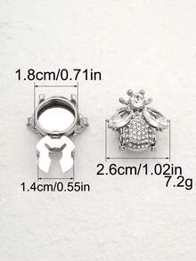 1/2/4pcs 26mm Small Bee Rhinestone Metal Button Covers, Suitable For Women's Clothing; Crystal Button Covers; Detachable Clip-On Button Covers; Sparkling Crystal Buttons For Clothing; Button Clasps With Pliers Pressing Device, 3D Decorative Buttons For Clothing, Suitable For Evening Gowns, Evening Wear, Tuxedos And Shirt Accessories - Multicolor - View 5