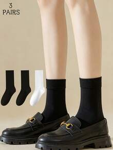 3 Pairs Slouch Mid-Calf Socks, 2026 New Hot-Selling Spring/Autumn Maternity Socks, Pair With Leather Shoes - Multicolor - View 7