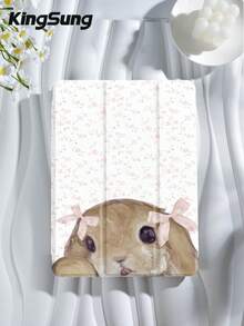 Kingsung Rabbit Floral Bow Pattern Tablet Case, Compatible With IPad 9.7/10.2/10.5/10.9/12.9/Pro 11, 10th Generation, Compatible With Samsung Galaxy Tab S6 Lite 10.4-Inch, Compatible With Kindle Paperwhite 12th Gen 2024, Kindle 11th Gen 2022, Clara Color, Soft Fall Protection, Intelligent Standing/Automatic Wake-Up/Sleep - Multicolor - View 2