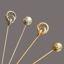 4pcs/2pcs Solid Color Bohemian Minimalist Modern Circular Bead Metal Hair Sticks For Women, Cool Elegant Updo Hair Pins, Daily Hair Clips, Headwear Hair Accessories, Suitable For All Seasons - Multicolor - View 3