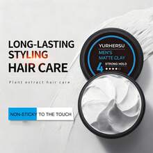 YURHERSU Men's Natural Volumizing Styling Wax, Long-Lasting Hold, Non-Greasy Styling Clay, 80g - Men's Hair Clay - View 7