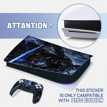 Gothic Dark Fantasy Warrior Theme Sticker Kit, Compatible With PS5 Disc Edition Console And Dual Controllers, High-Quality Vinyl Film, Scratch-Resistant, Waterproof, Easy To Remove Without Residue - View 7